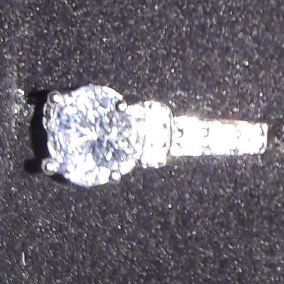 18K White Gold Filled Promise Engagement Ring Sz 9 - Picture 5 of 5